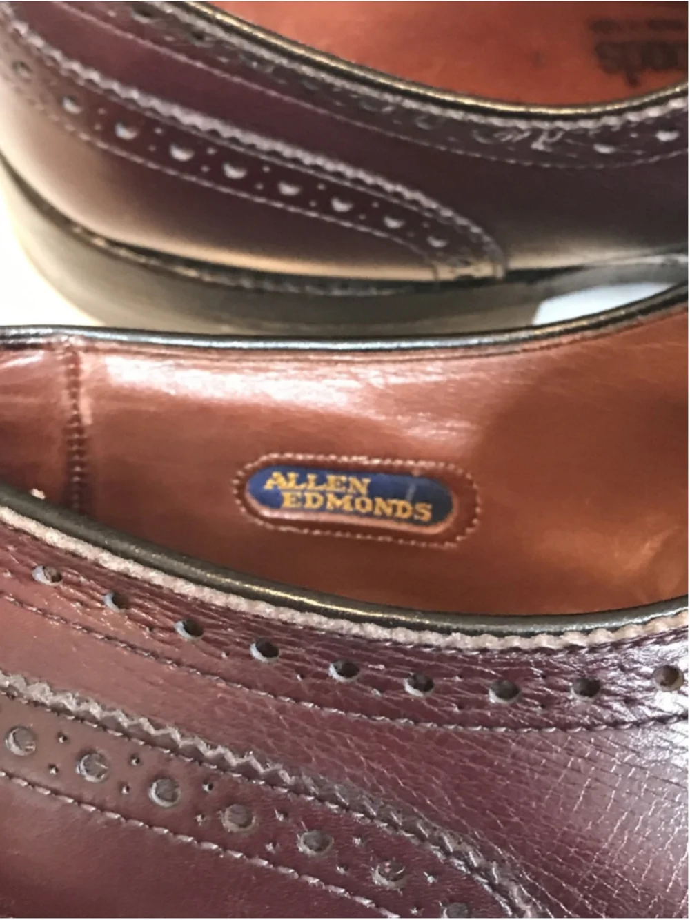 Allen Edmonds Burgundy Leather Lexington Cap Toe Lace Up Oxford Shoes 6.5